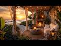 Your Gentle Sunset Evening Has Arrived Beach Cottage Porch Ocean Waves Fireplace For Sleep 