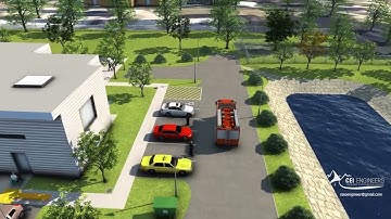 Parking  animation in Infrawork, 3D max I Infrawork & Civil 3D I CEI Engineers