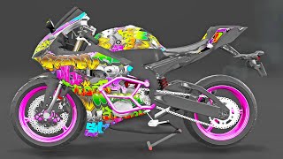 Amazing New Motorcycle Mod Crashing Into Traffic At High Speed - Beamng Drive Mods