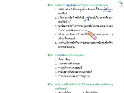 หน่วยการเรียนรู้ที่ 3 ข้อสอบเรื่องโครงสร้างของเซลล์