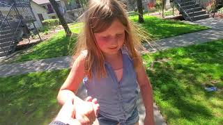 Influencer Everly Johnson Tries Rollerskates Outside