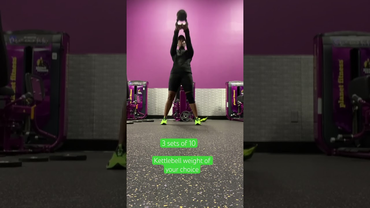 Kettlebell swings at Planet Fitness                