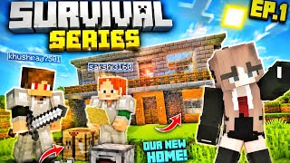 Minecraft Survival Series EP 1 🔥 We Built Our First House & Got Full Iron Armor!