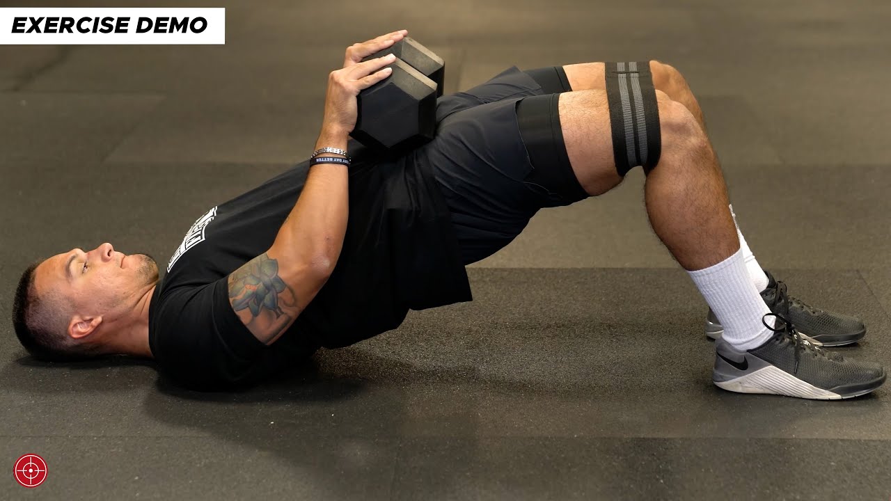 Dumbbell Banded Glute Bridge | Exercise Demo - YouTube