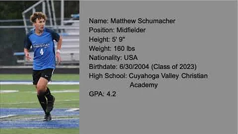 Matt Schumacher's Junior Year Highlights