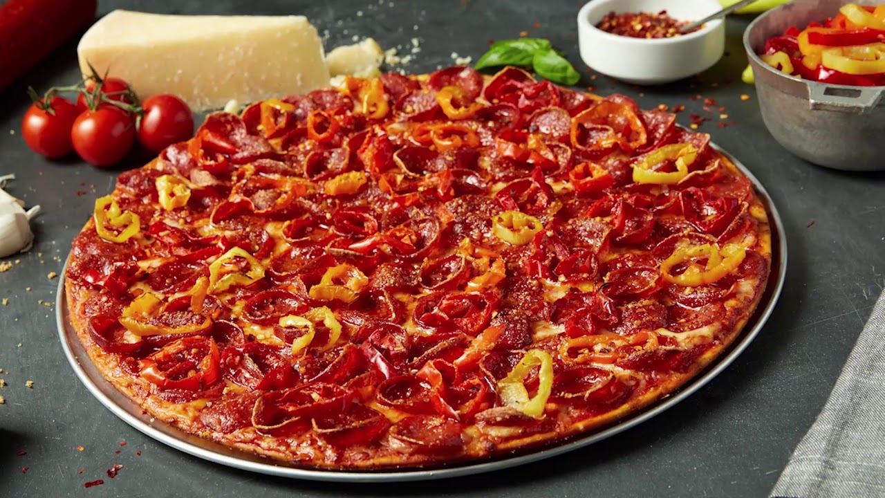 Extra-crispy spicy pepperoni, lots of banana peppers, and zesty crushed red...