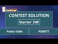 Points Table | POINTT | Starter 240 | CodeChef Official Solution