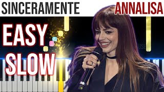 Sinceramente - Annalisa - SANREMO 2024 - EASY SLOW Piano Tutorial with Melody + Chords + Bass🎹4K🤙 screenshot 5