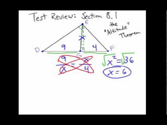 Lesson Explainer: Right Triangle Altitude Theorem