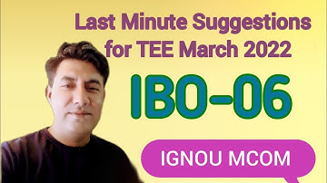 #IBO-06 #Last Minute Suggestions for TEE March 2022
