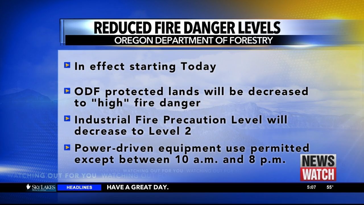Fire danger level to decrease from 'extreme' to 'high' in Jackson ...