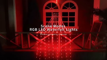 Scene Modes Of App Control RGB LED Waterfall String Lights #HelloFairyAPP #rgblights #Christmas2023