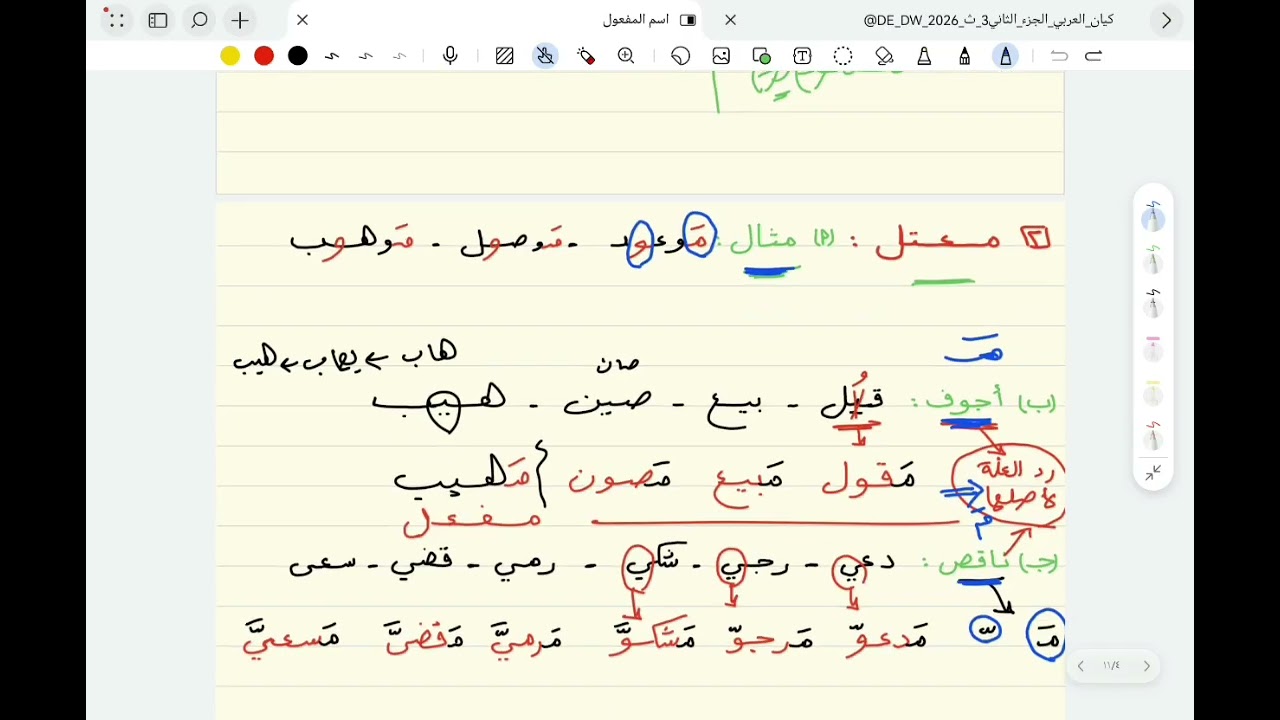 شرح اسم المفعول للصف الأول الثانوي والصف الثالث الثانوي | أ/ عبدالعليم خضر