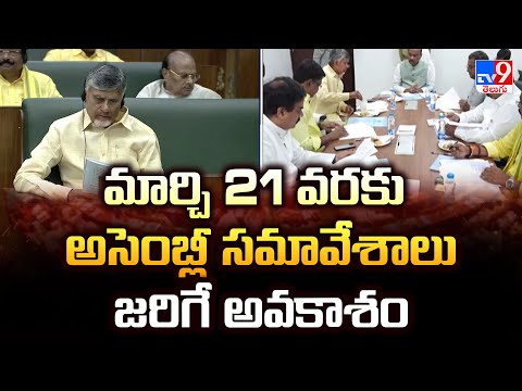 మార్చి 21 వరకు అసెంబ్లీ సమావేశాలు జరిగే అవకాశం | AP Assembly Sessions  - TV9