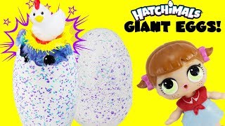 hatchimals giant egg hatching line dance lol chicken has babies