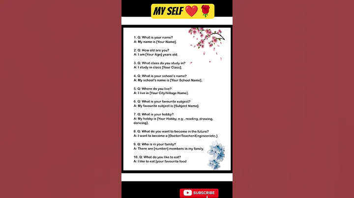 Self Introduction Questions and Answers in English | Interview & Students