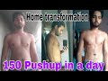 150 push ups in a day  epic body transformation  home workout