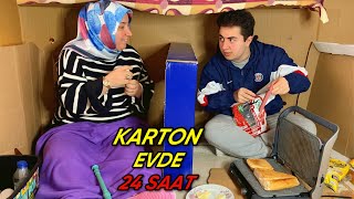 24 Saat Minicik Karton Evde Yaşamak!! Son Çıkan Kazanır Eğlenceli İkili
