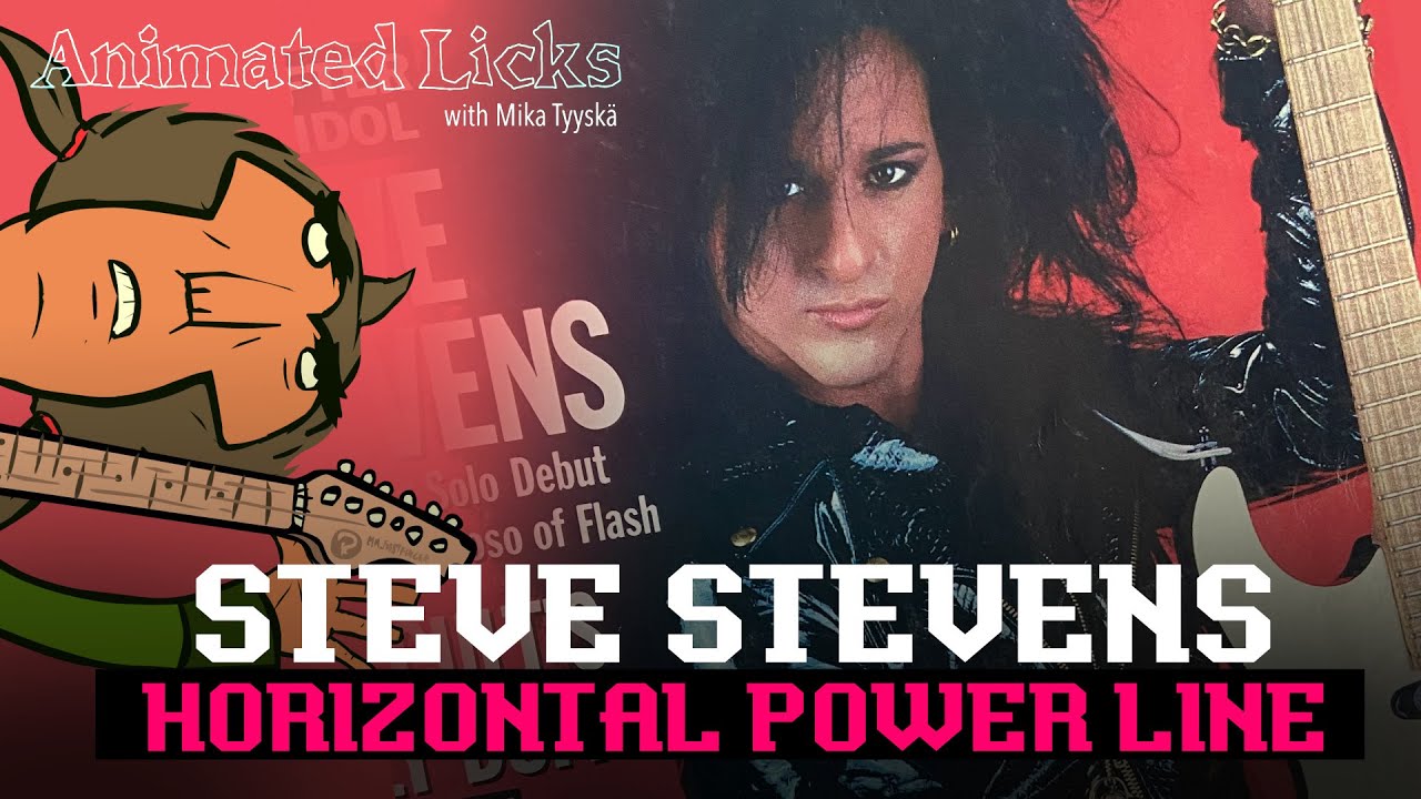 Incredible Steve Stevens lick and how to run with it! - Animated Licks of Mika Tyyskä P16