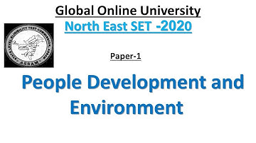 North East SET 2020(Assam SET) | Paper 1 preparation | MCQs on People Development and Environment