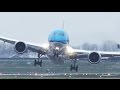 CRAZY Boeing 787 GO AROUND during a STORM at Amsterdam Schiphol