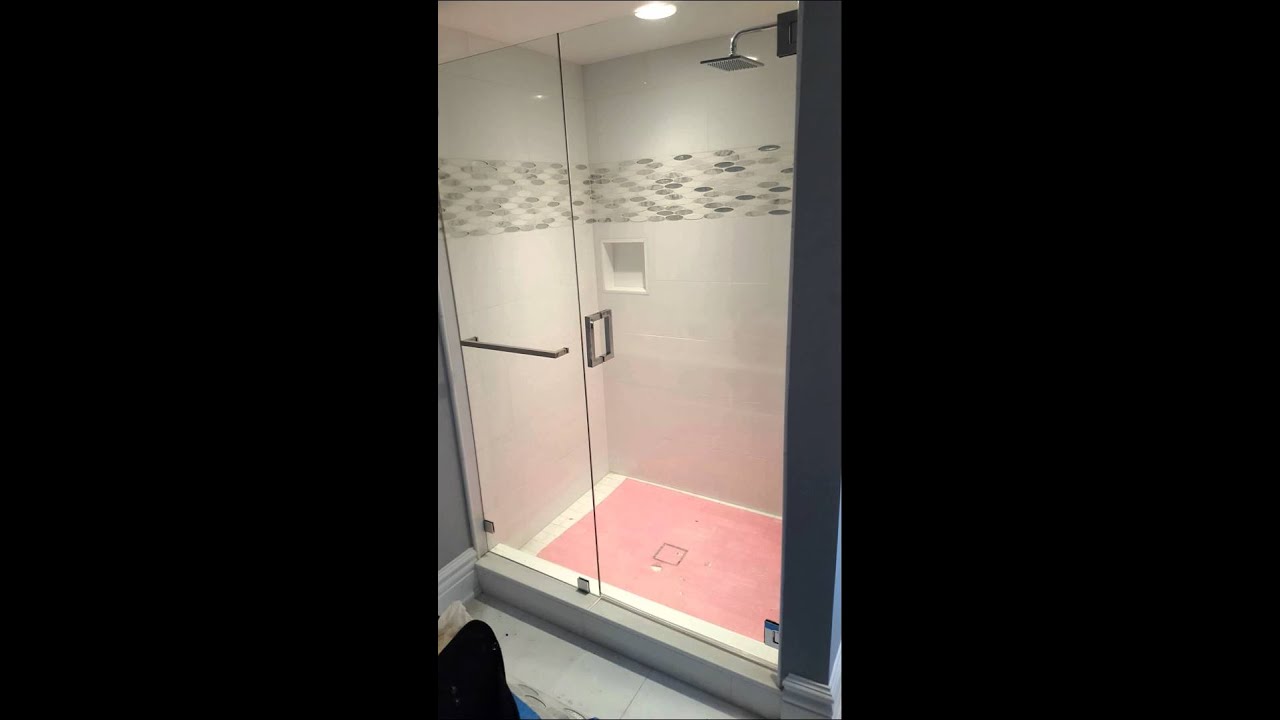 Frameless shower door YouTube