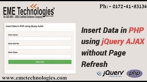 Insert Data In Database Using Ajax In Php | EME Technologies