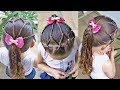 Penteado Infantil com ligas, tranças e amarração