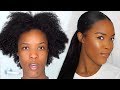 HOW TO: SLEEK LOW PONYTAIL W/ WEAVE ON 4B/4C NATURAL HAIR