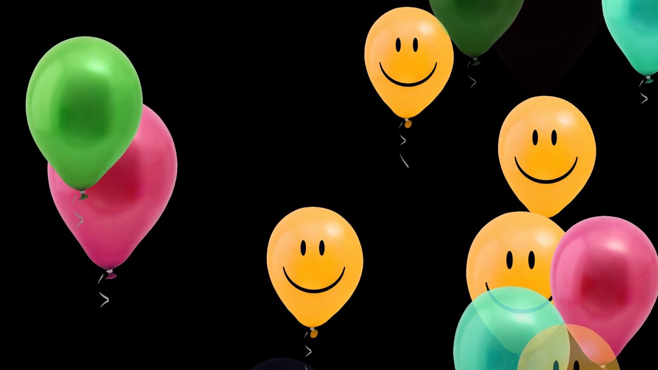HAPPY FACE BALLOONS BLACK SCREEN EFFECT