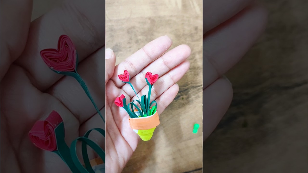 Cute Flower Pot 💐 Quilling Art😍 