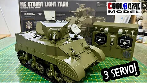 UNBOXING THE NEW COOLBANK  1/16TH M5A1 STUART LIGHT TANK & TAKING A LOOK INSIDE 3 SERVOS DCD GEARBOX