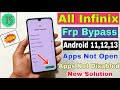 All Infinix FRP Bypass Android 12,13 | New Trick | Apps Not Open | Android Setup Not Open | Frp Rest