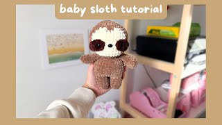 how to crochet a cute baby sloth | amigurumi sloth tutorial | easy, low-sew & beginner friendly