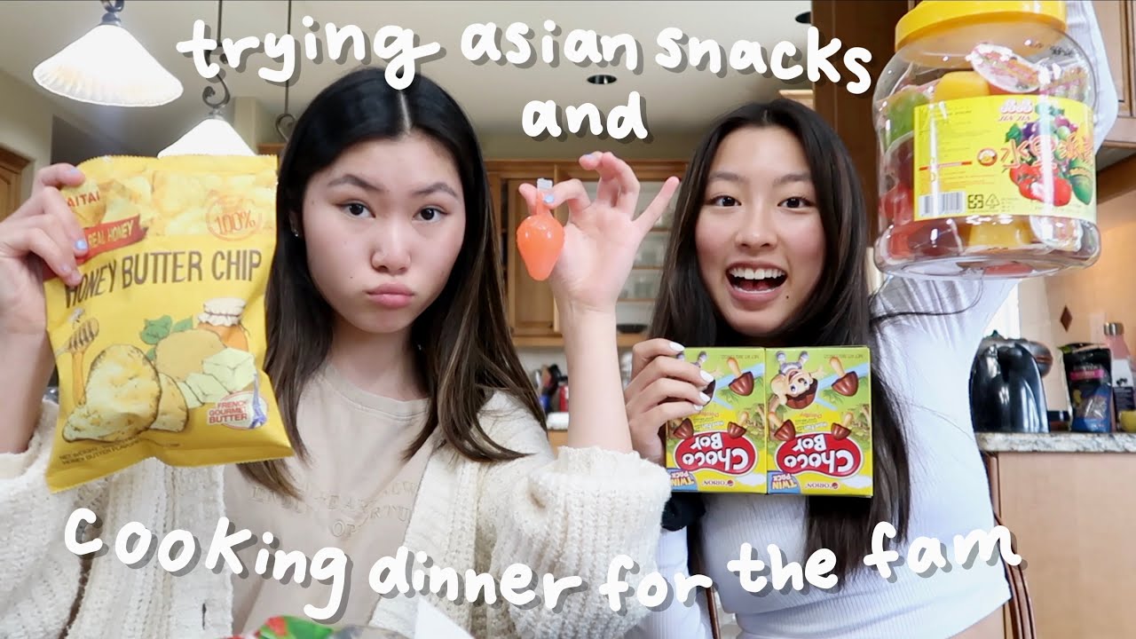 trying asian snacks and cooking dinner for our family - YouTube