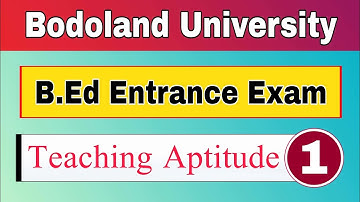 B.Ed Entrance || Teaching Aptitude Question Answer || Part-1