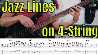 Jazz Solo Lines for 4-String Bass with Bass Tab - Bass Practice Diary - 27 April 2021