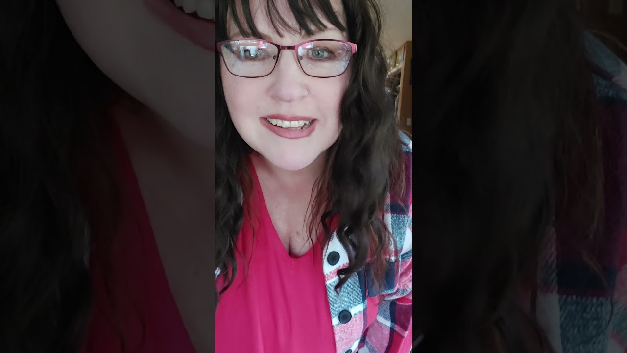 Showing my red, plaid, Long Jacket with my red blouse.