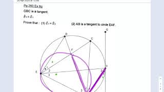 Celebrity Grade 11 Circle Geometry: To Prove a Line is a Tangent Pg 260 Ex 8g Wealth