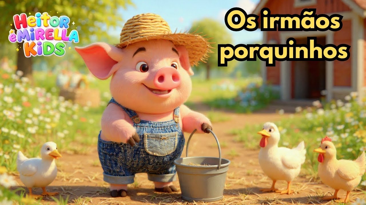 OS IRMÃOS PORQUINHOS FAZENDEIROS (Música infantil kids) 