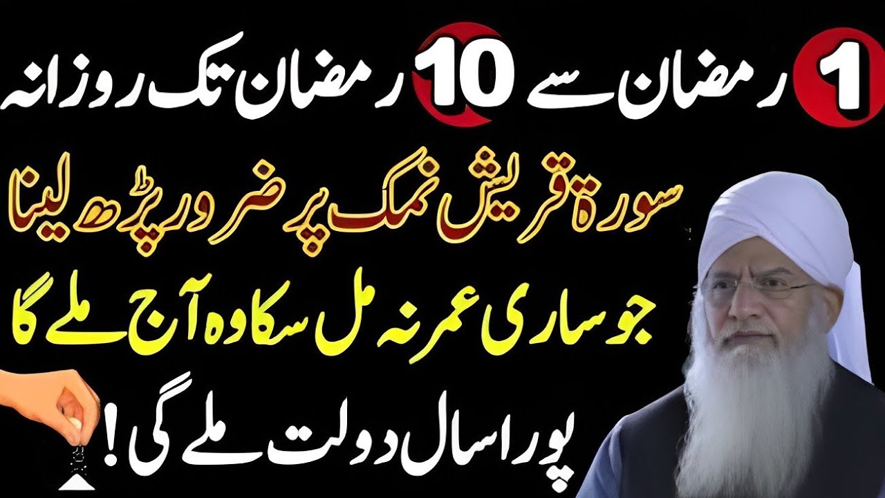 Surah Quraish Ka Powerful Amal | 1 Se 10 Ramzan Tak Zaroor Parhain | Peer Zulfiqar Ahmad