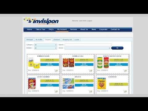 Invisipon Digital Coupons for Consumers – Web Based Version