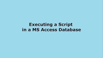 How to execute a SQL script in a MS Access database?