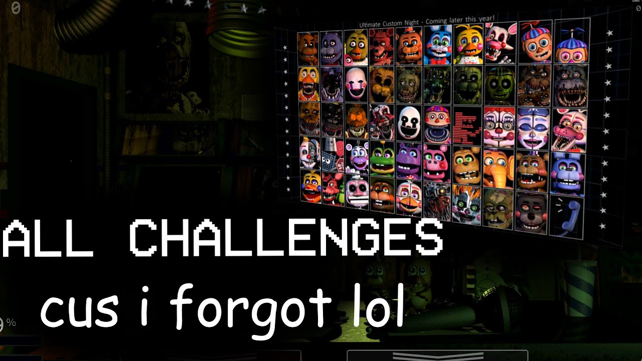 FNAF -=- Ultimate Custom Night -=- All Challenges stream 🐻 - YouTube