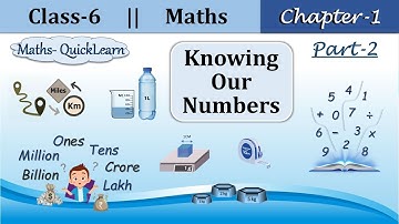 Knowing our numbers | Chapter-1 | Part-2 | Class 6 maths @Maths-Quicklearn