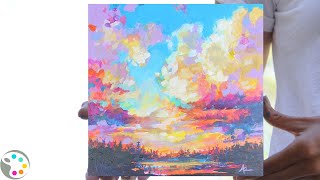 Sunset Painting / Acrylic Painting / Step-by-Step Tutorial