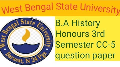West Bengal State University BA history Hons 3rd semester CC- 5 question paper  2020.