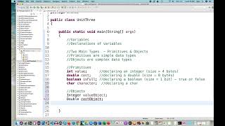 ICS Unit 3.1  Declaring Variables