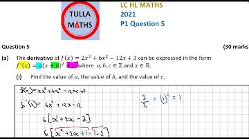 Leaving Cert Maths Higher Level 2021 Paper 1 Question 5 (Solution)