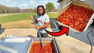 I Boiled Crawfish For The Whole Block!! (How to Make Louisiana Boiled Crawfish)